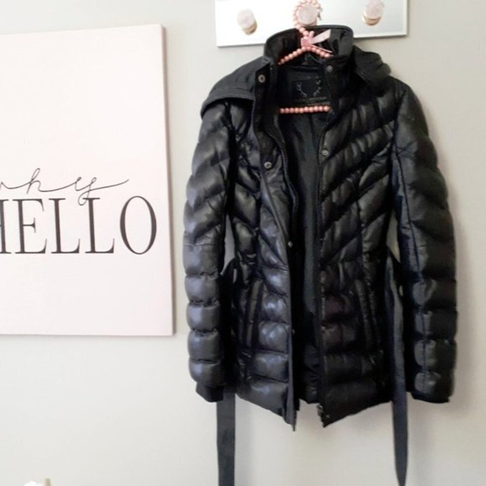 NWOT Bod & Christensen black belted quilted leather jacket, XS - Picture 9 of 12